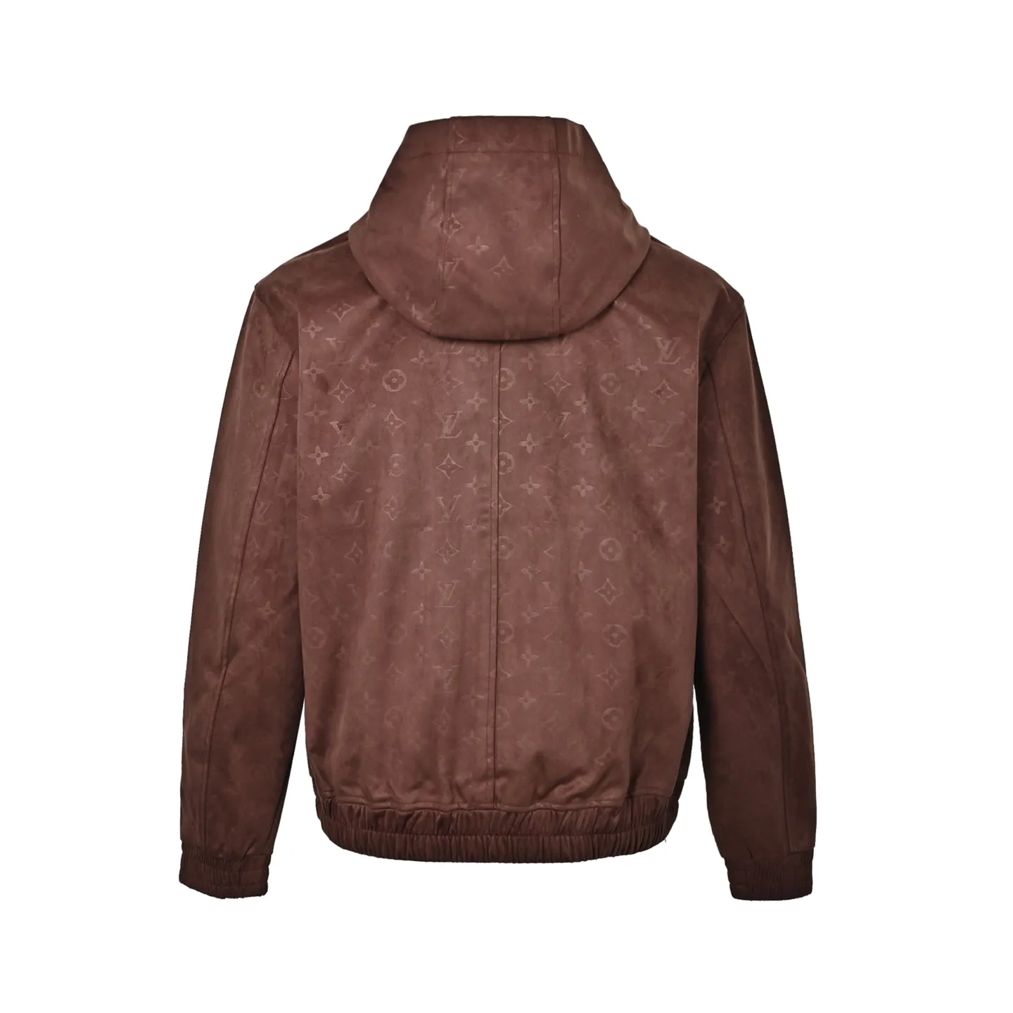 Louis Vuitton/embossed suede leather hooded jacket